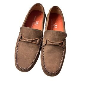 Martin Dingman Men Brown‎ Canvas Loafer Driving Moccasin Shoes Size 9